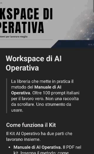 Anteprima del workspace Notion incluso nel Kit AI Operativo